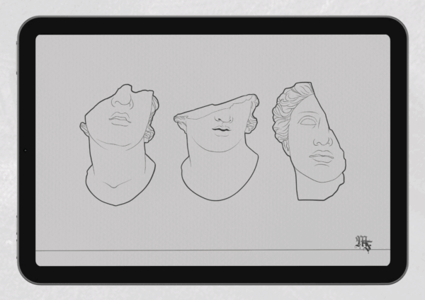 30 Greek Statues & Elements Procreate Brushes