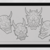 20 Japanese Masks Procreate Brushes
