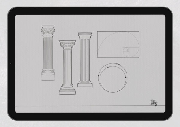 30 Greek Statues & Elements Procreate Brushes
