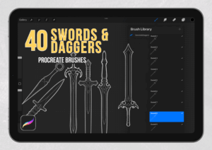 40 Swords & Daggers Procreate Brushes