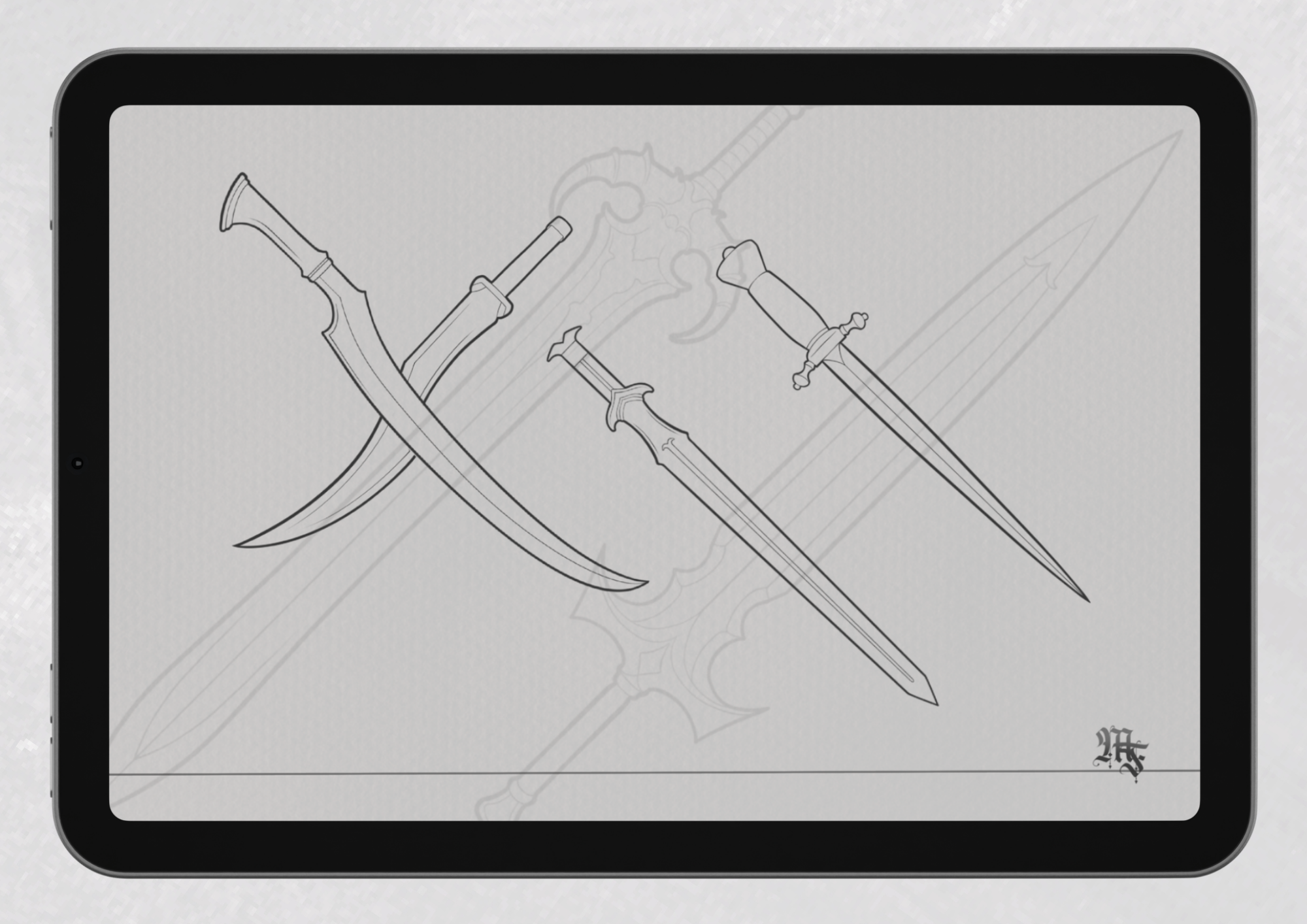 40 Swords & Daggers Procreate Brushes