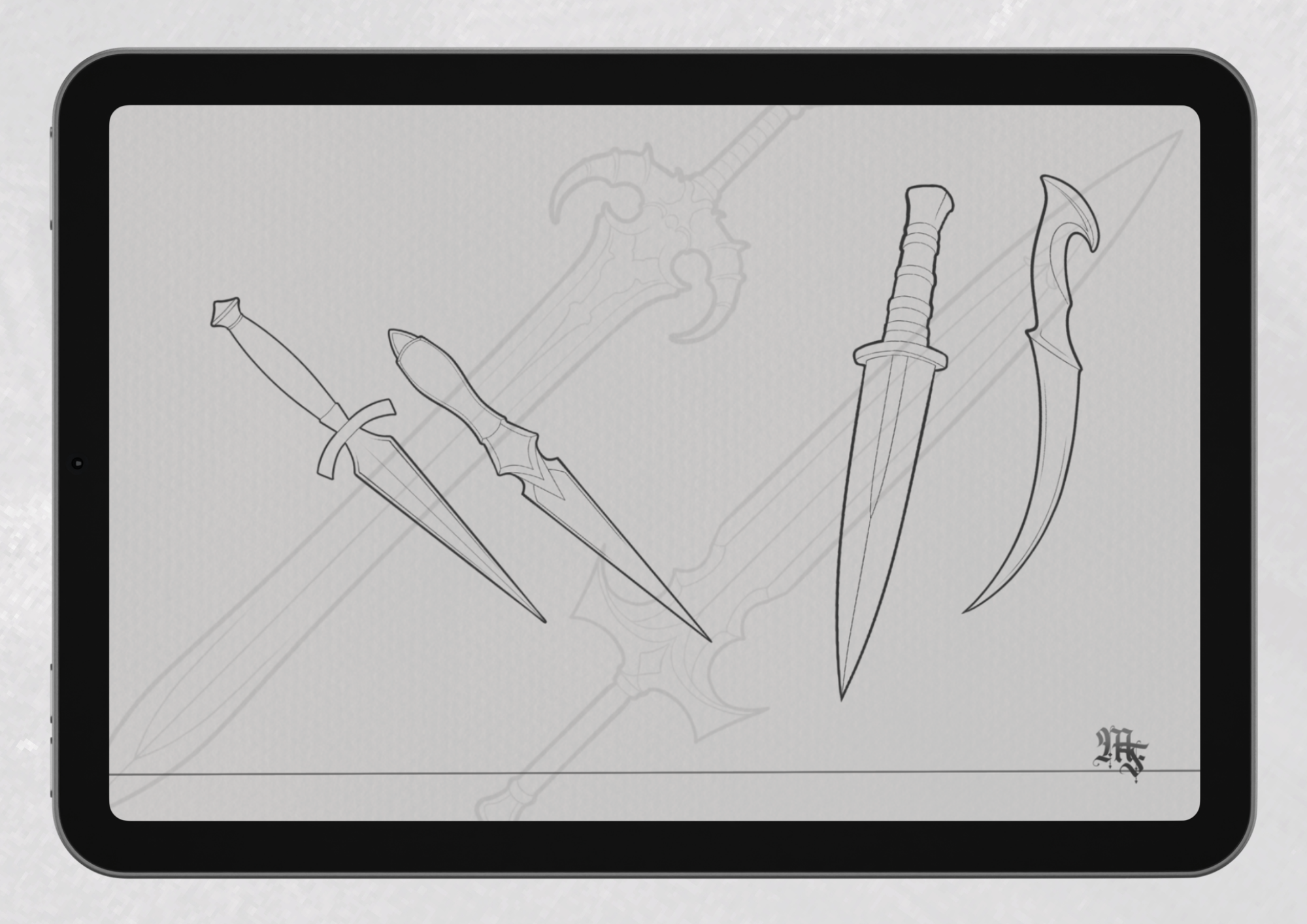 40 Swords & Daggers Procreate Brushes