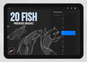 20 Fish & Koi Procreate Brushes